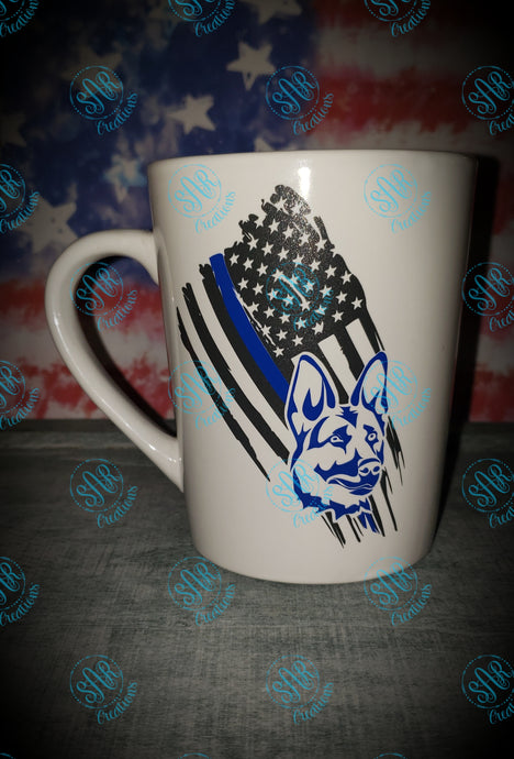 German Shepherd Thin Blue Line Flag Mug