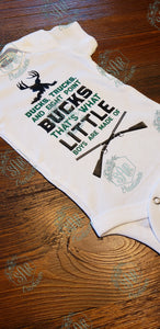 'Ducks, Trucks, and Eight Point Bucks" Baby Onesie